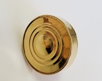 Plain Gold Decorative Furniture Knob with Wood Back - Furniture Pull