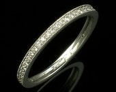 Platinum Mill Grained High Polished Wedding Ring Diamond Platinum Narrow Eternity Wedding Band Women 39 s Wedding Ring size 6 and is sizable