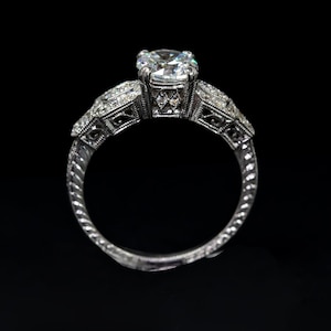 Antique Engagement Ring/ Art Deco Engagement Ring/ Antique Diamond Ring/ Setting Only/ Semi Mount Ring Setting/ Vintage Bridal Mounting Ring