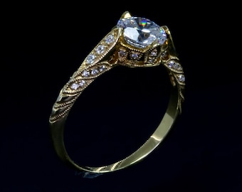 Antique Engagement Ring Set/ Edwardian Wedding Set/ Vintage Bridal Set/ Diamond Wedding Set/ Ring & Matching Band/ Setting Only/ Semi Mount
