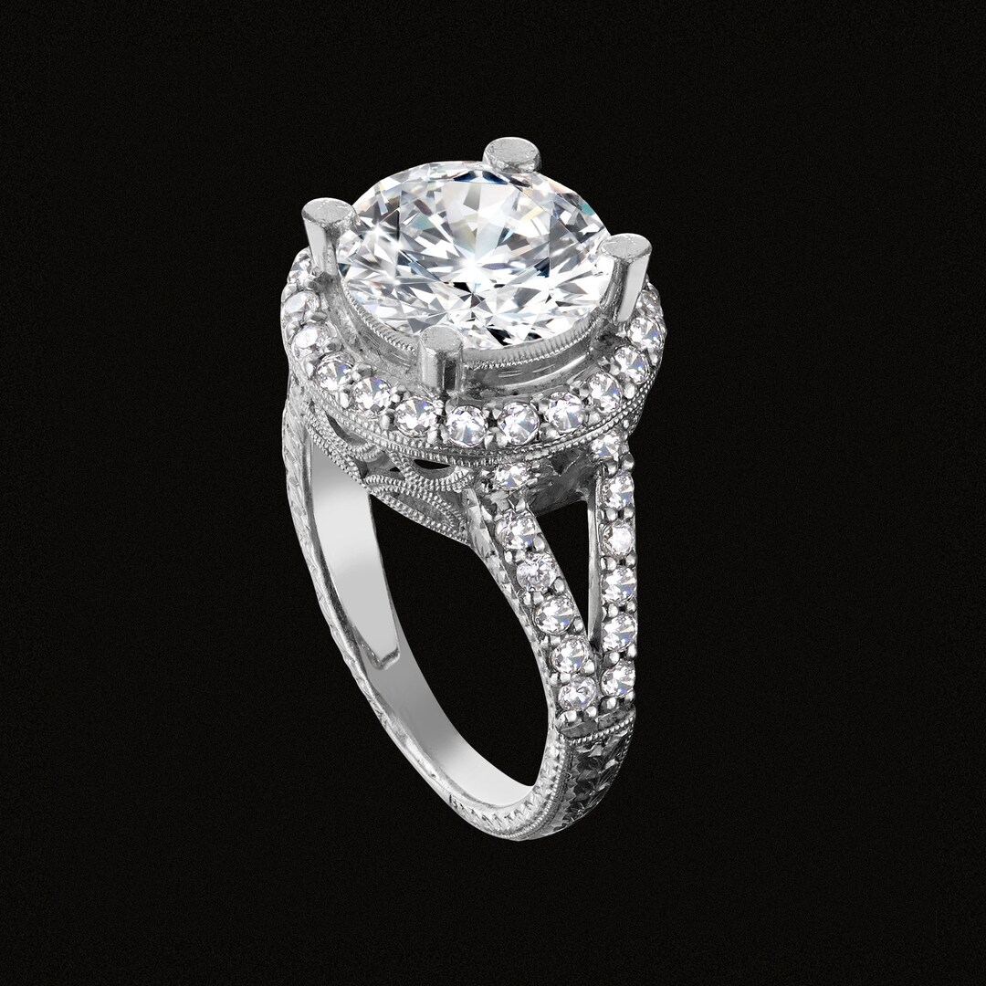 Art Deco Diamond Setting/ Art Deco Semi Mount Halo Ring Made With Gold ...