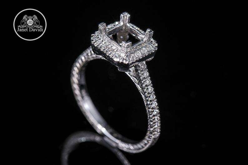 Vintage engagement deals ring setting only