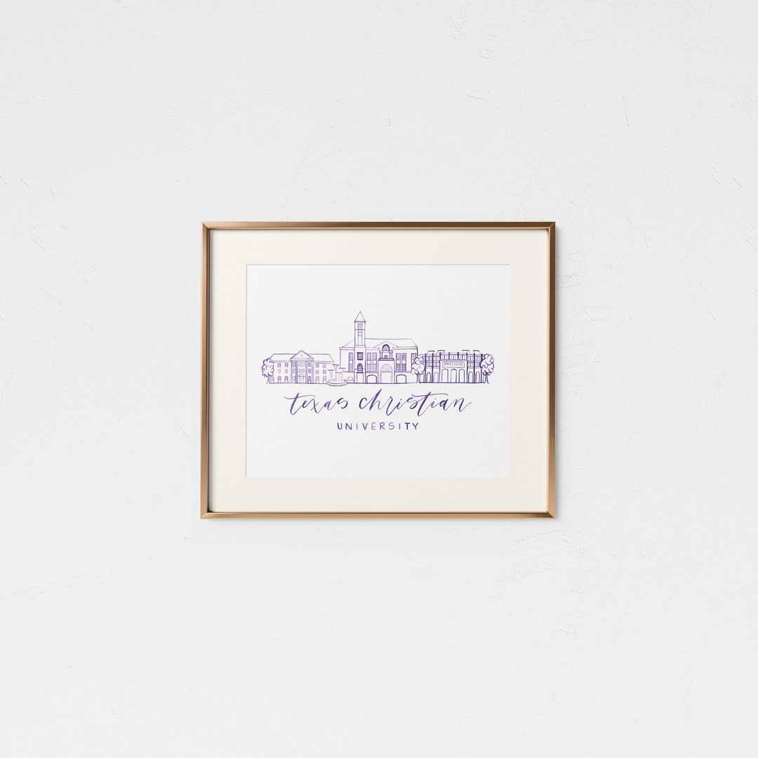 ORIGINAL Texas Christian University Handmade Watercolor Etsy