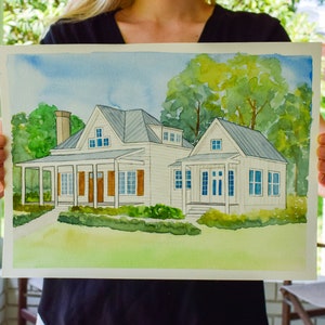 Custom House Portrait, Hand Painted Watercolor Art, Watercolor Home Painting, House Portrait watercolor // Housewarming Gift or Realtor Gift