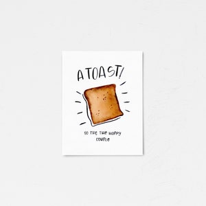 Bruiloft engagement kaart • grappige engagement kaart • een toast paar kaart • grappige bruiloft kaart • aquarel kaart • huwelijk kaart