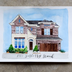 Custom House Portrait, Hand Painted Watercolor Art, Watercolor Home Painting, House Portrait watercolor // Housewarming Gift or Realtor Gift