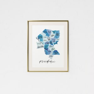 Vorsehung Aquarell Karte • Vorsehung Kunst • Vorsehung Rhode Insel Geschenk • Housewarming Geschenk • Vorsehung Stadtplan • Individuelle Karte