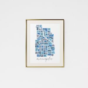 Minneapolis Aquarell Karte • Minneapolis Kunst • Minneapolis Geschenk • Haus einzugsgeschenk • Minneapolis Stadt karte • Stadtplan • Stadtplan