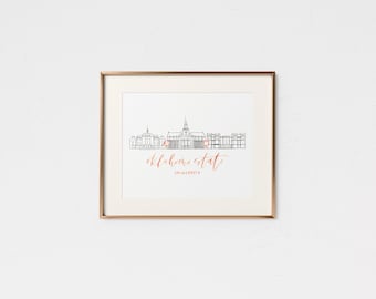Regalo de graduación del estado de Oklahoma • Regalo de OSU para hombres • Universidad Estatal de Oklahoma • Regalo de graduación universitaria • Decoración de graduación de OSU • Go Pokes OSU Print