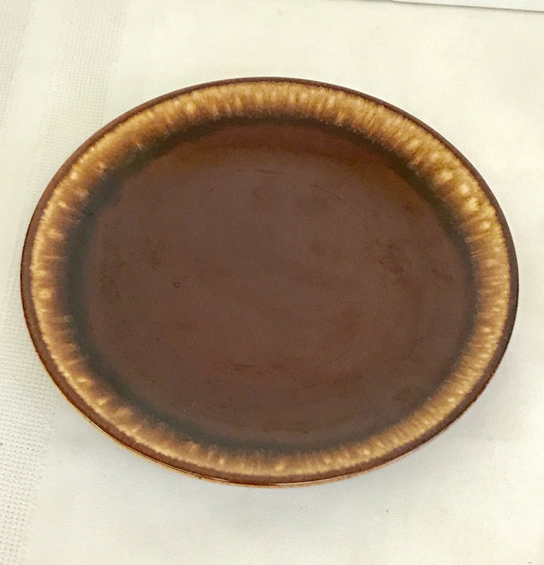 Vintage Brown Drip Pottery Dessert Plates OTH10391
