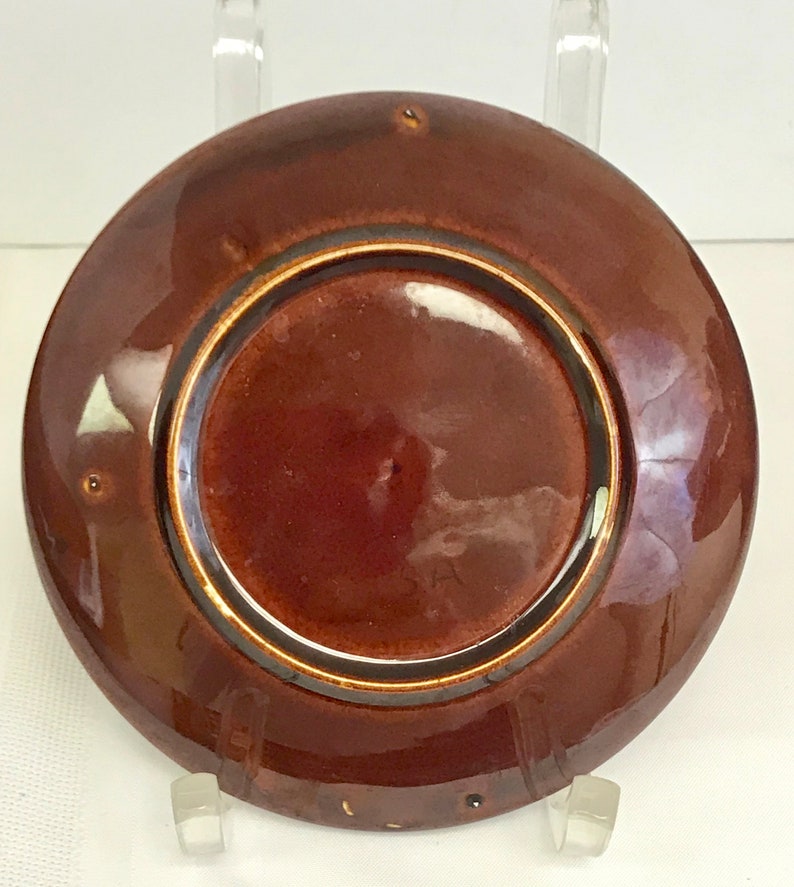 Vintage Brown Drip Pottery Dessert Plates OTH10391