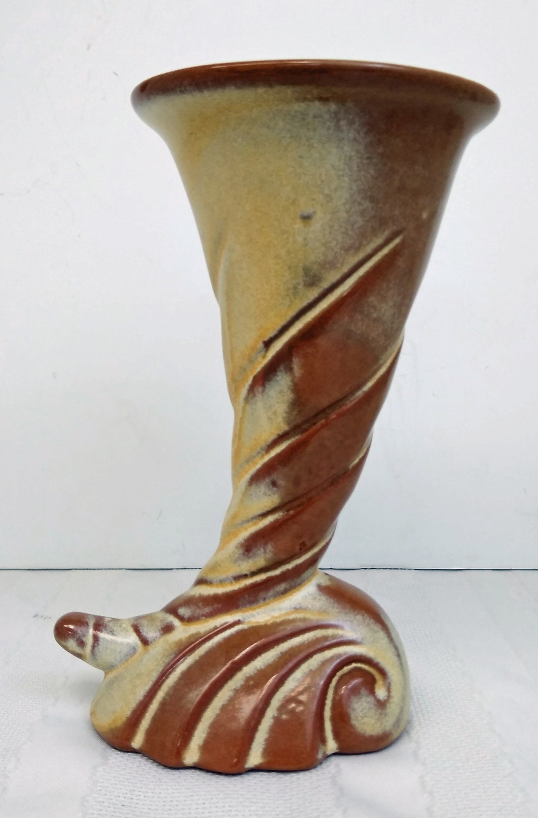 Vintage Frankoma Pottery 56 Cornucopia Vase OTH10506 Etsy