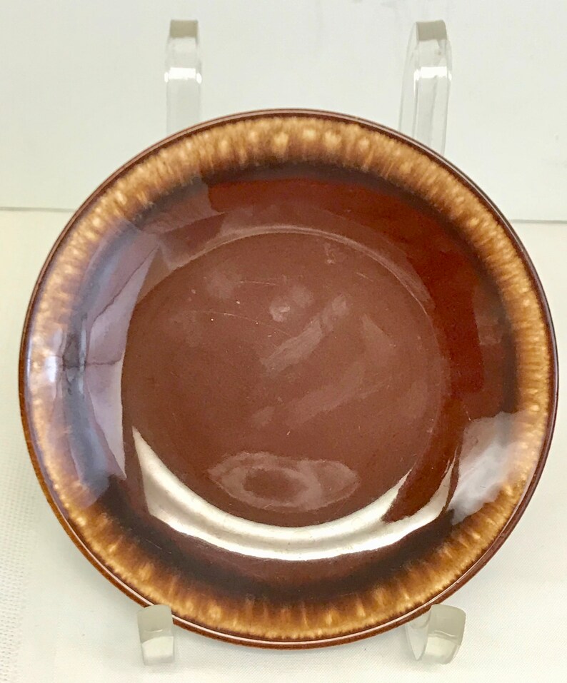 Vintage Brown Drip Pottery Dessert Plates OTH10391