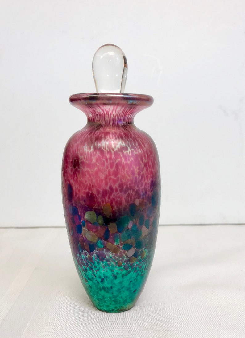 Vintage Robert Held Art Glass Multi Colored And Iridescent Perfume Bottle Oth10403