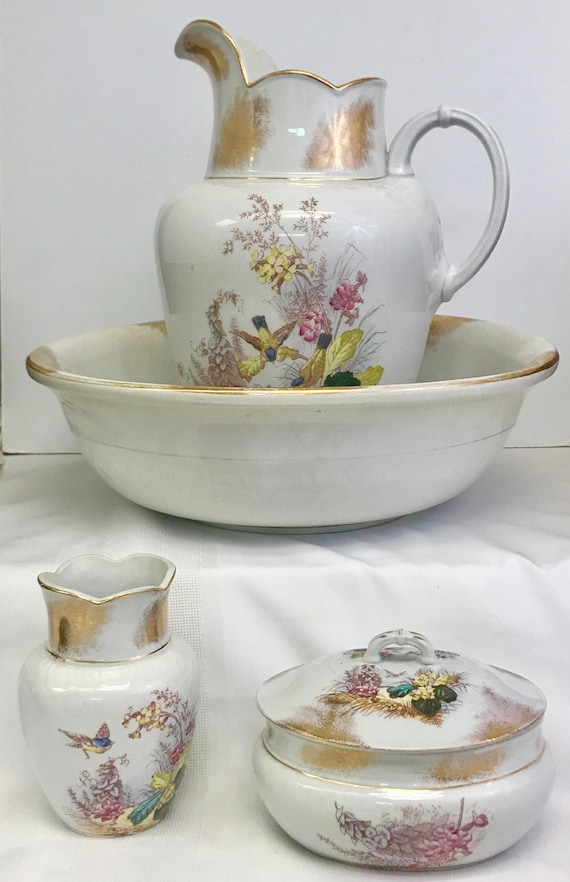 Antique Circa 1890 Stanley Wash Basin 4 Piece Set OTH10035 