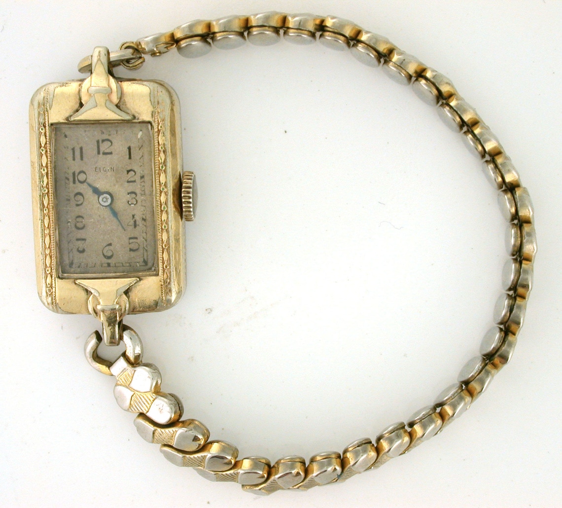 Vintage Elgin Ladies Watch With Stretch Band Circa 192737 Etsy
