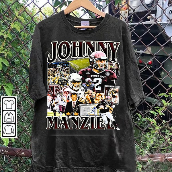 Vintage 90s Graphic Style Johnny Manziel T-Shirt - Johnny Manziel Hoodie - Retro American Football Tee For Man and Woman Unisex T-Shirt