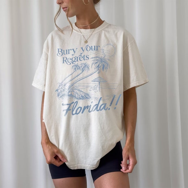 Florida | Graphic Shirt | Lyrics, Vintage, Unisex Tee, Bury Your Regrets, Tortured Poets, Blue