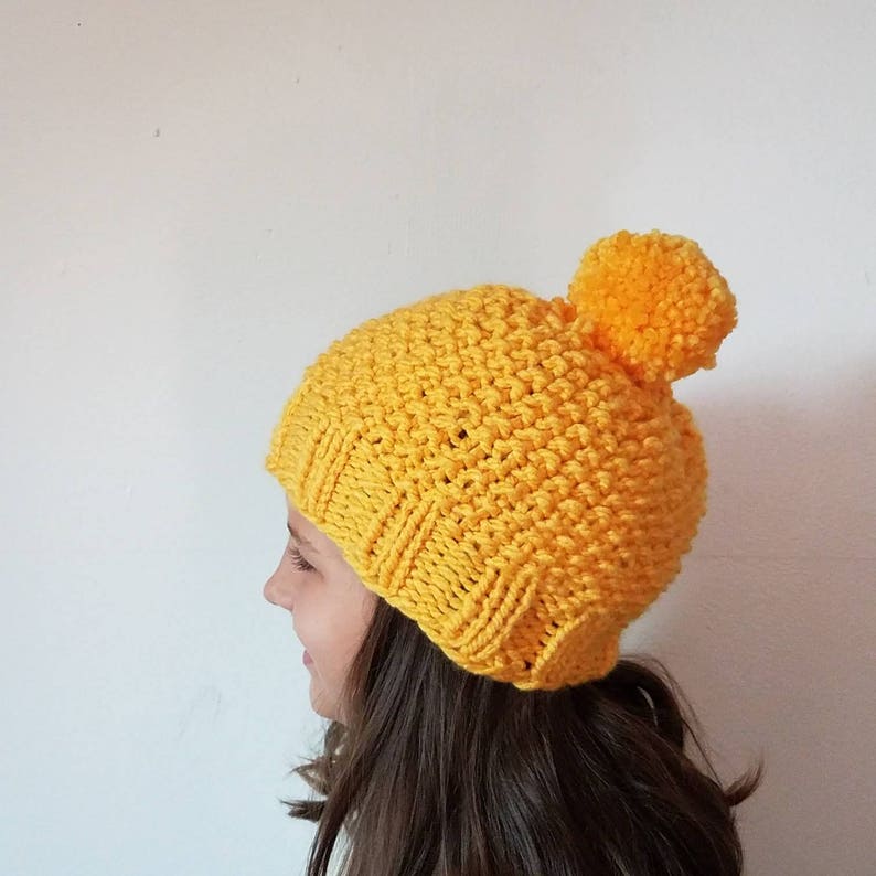 adult winter hat knit women/'s hat knit men Knitted hat gender neutral hat yellow winter hat knitted winter hat kids winter hat