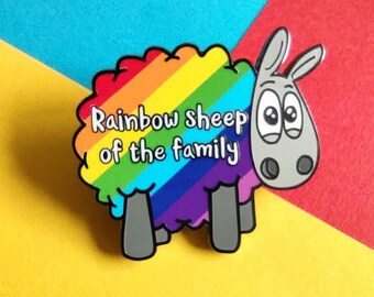 Rainbow Sheep Enamel Pin: LGBTQ Pride Badge