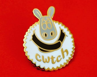 Cwtch - Sheep Enamel Pin Badge: Welsh Hug Gift