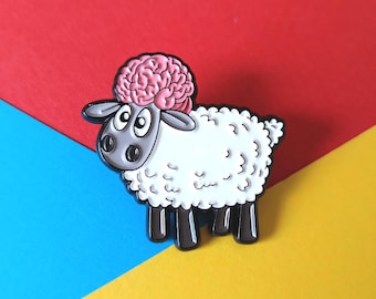 Shear Genius Sheep Enamel Pin Badge: Exam Success Gift