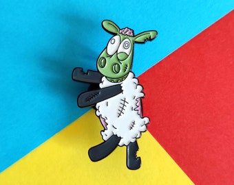 Zombaaa! - Enamel pin, Halloween pin badge, Sheep gift, Cute enamel pin, Zombie pin badge, Cute halloween gift, Enamel pin