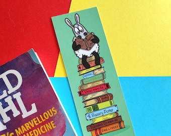 Sheep Bookmark, Sheep puns, Fun bookmark, Illustration, Books, reading, kawaii, Stationary, plants, sheep, cute bookmark, book lovers gift