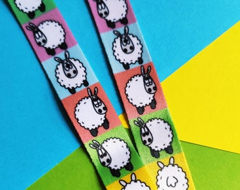 LAMByard! - Sheep lanyard, Cute lanyard, Teacher lanyard, ID badge holder, Breakaway lanyard, Nurse lanyard, Work lanyard, Colourful gift