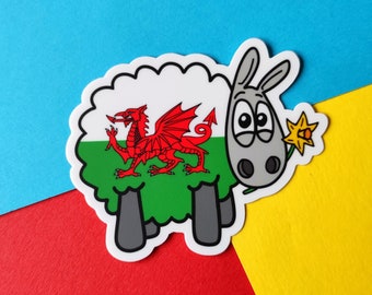 Wales Sheep sticker - Cute sticker, Wales sticker, Planner sticker, Vinyl sticker, Fun sticker, Cute scrapbook stickers, Welsh sheep sticker