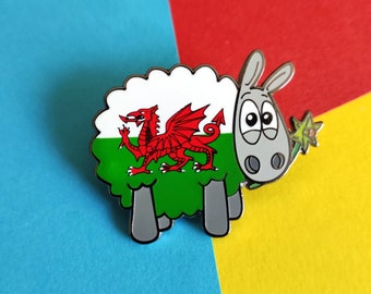 Wales schapen emaille pin | Welsh pin-badge | Schapencadeau | Wales-cadeau | Leuke pin-badge | Welshe schapen | Schapenkenteken | Welsh geschenk | Wales-insigne