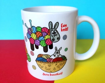 The Woolly Mug! Knitting Gift | Fun sheep gift | Knitters Mug | Fun Knitting Cup | Funny Gifts For Knitters | Crochet Gift | Punny gift