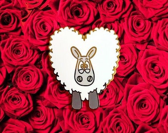 Love ewe.. Enamel pin, Sheep gift, Pin badge, Yarn lover gift, Wool lover, Cute pin badge, Valentines gift, Love heart gift