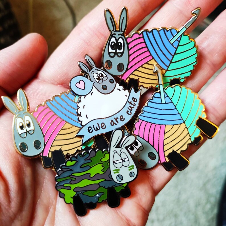 Enamel pin SECONDS SALE low price pins B Grade pins Knitting gift Fun pin badge Knitting pin,Yarn gifts 2nd sale Pun gift fun badge