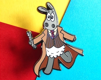 Doctor Ewe Enamel Pin: Sci-Fi Sheep Badge
