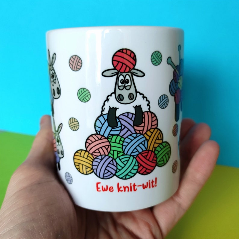 The Woolly Mug Knitting Gift, Fun sheep gift, Knitters Mug, Funny Knitting Cup, Funny Gifts For Knitters, Crochet Gift, Punny gift image 4