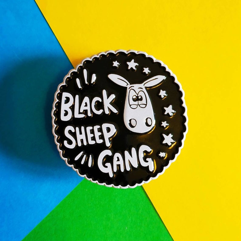 Black Sheep Gang Enamel Pin Pin Badge Knitters Pin Sheep Etsy