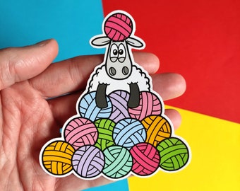 Ewe knit-wit! - Sheep sticker, Cute sticker, Planner sticker, Vinyl sticker, Funny sticker, Cute scrapbook stickers, Knitting sticker