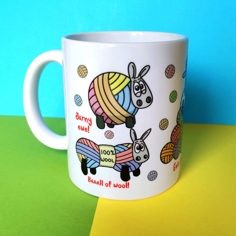 The Woolly Mug Knitting Gift, Fun sheep gift, Knitters Mug, Funny Knitting Cup, Funny Gifts For Knitters, Crochet Gift, Punny gift image 3