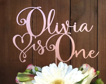 Birthday Cake Topper - Personalized with name and year - Custom Cake Topper