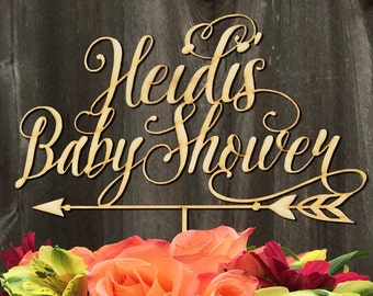 Personalized Baby Shower Cake Topper Arrow Design