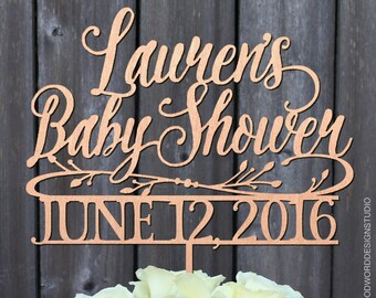 Personalized Baby Shower Cake Topper With Custom Date