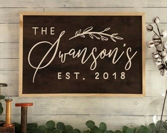 Personalized Family Sign | Family Sign | 3d Laser Cut | Farmhouse Style | Fixer Upper | Custom with Year Established | Rustic