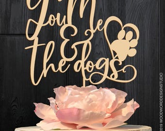Wedding Cake Topper: You Me & The Dogs Pet Lover Decor