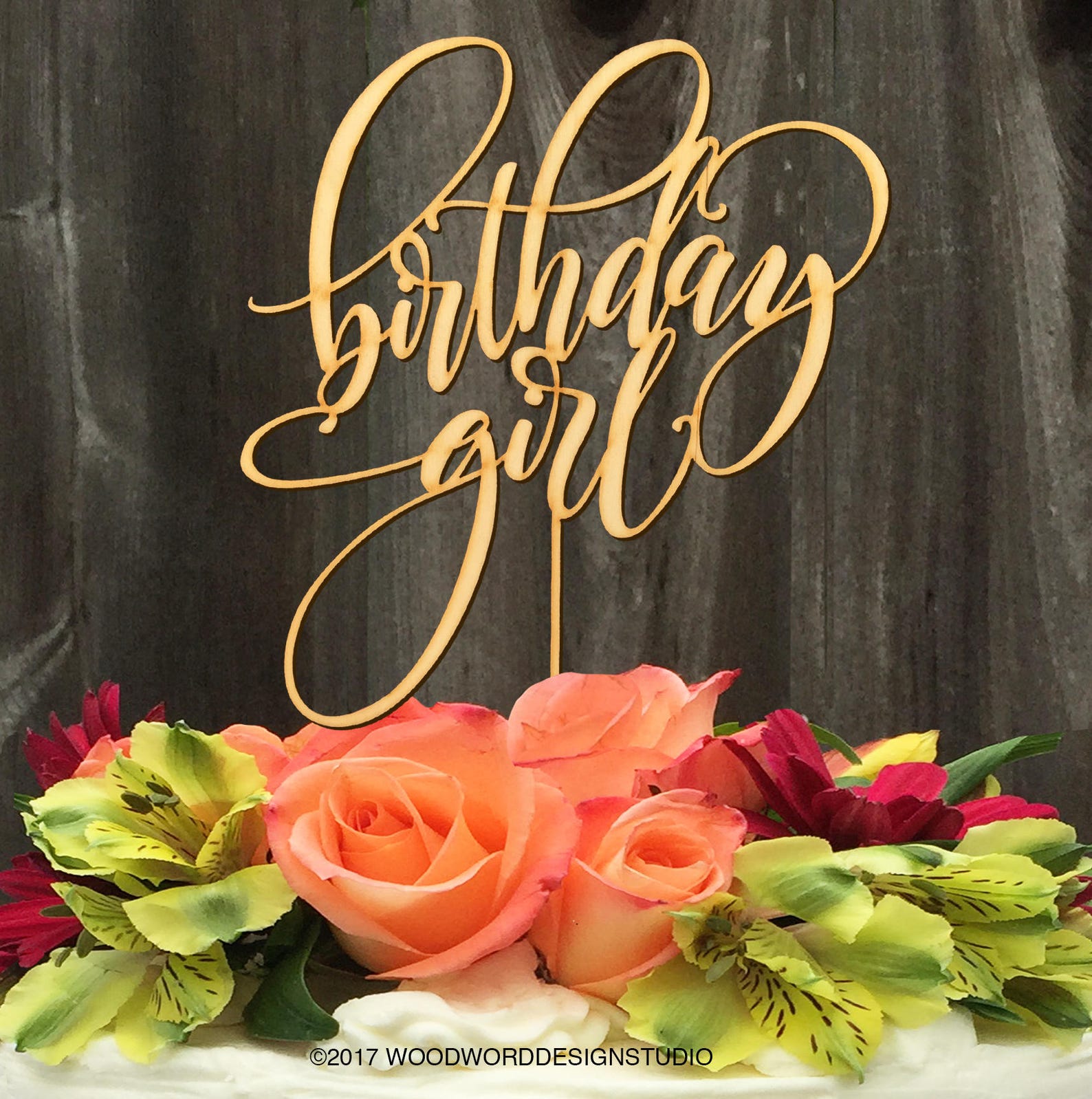 Birthday Girl Cake Topper Happy Birthday Cake Topper Etsy