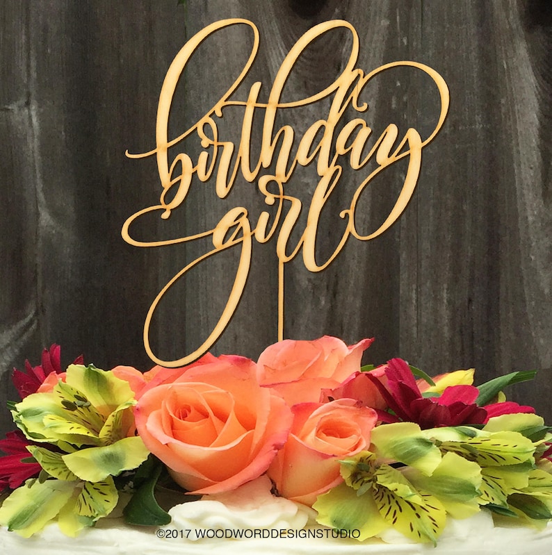 Birthday Girl Cake Topper Happy Birthday Cake Topper Etsy