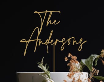 Personalized Cake Topper Wedding Rustic Cake Topper Personalized Wedding Cake Topper Custom Last Name Cake Topper Anniversary Custom Topper