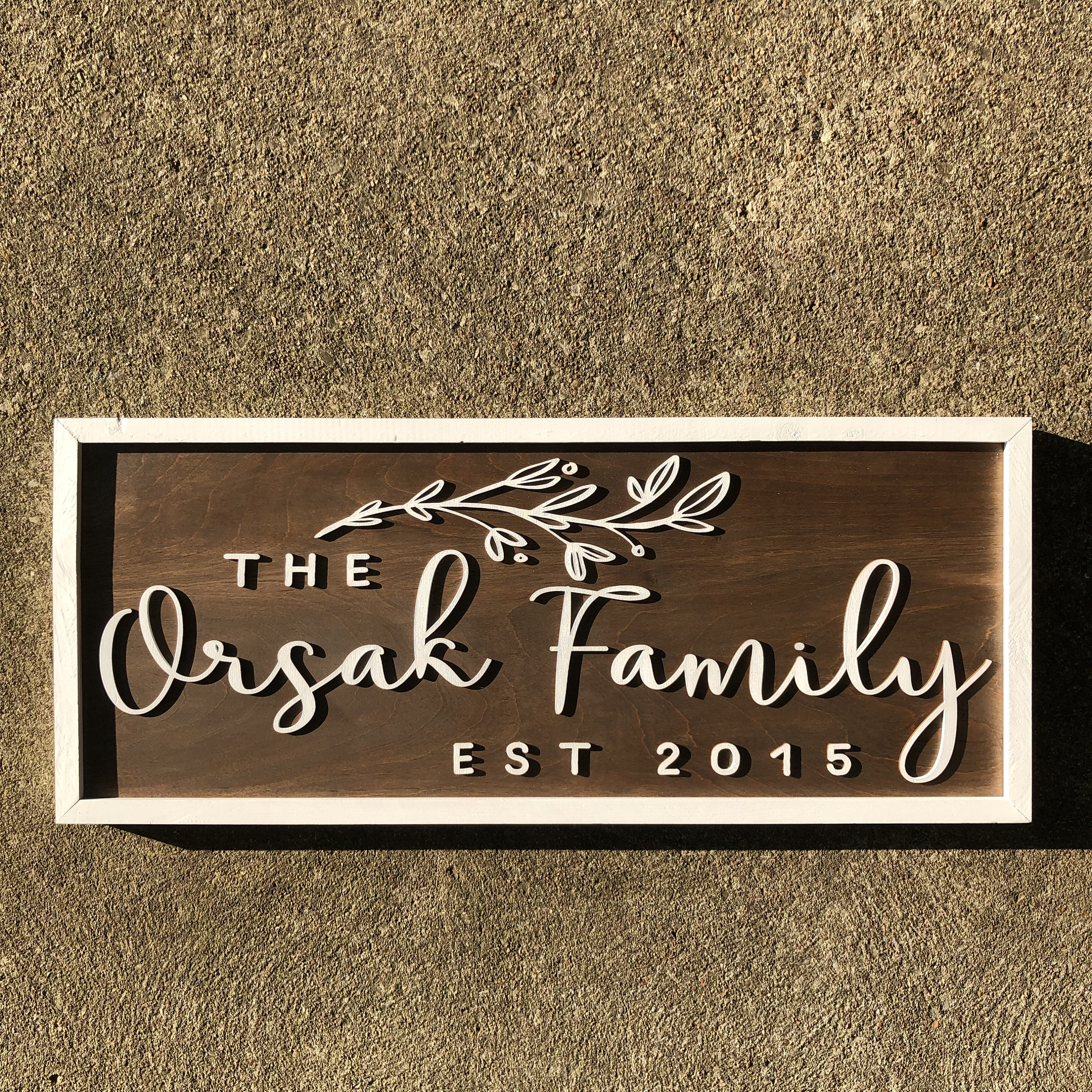 Name Est Personalized Family with EST | Wedding gift idea | 3D laser Cut Sign ...