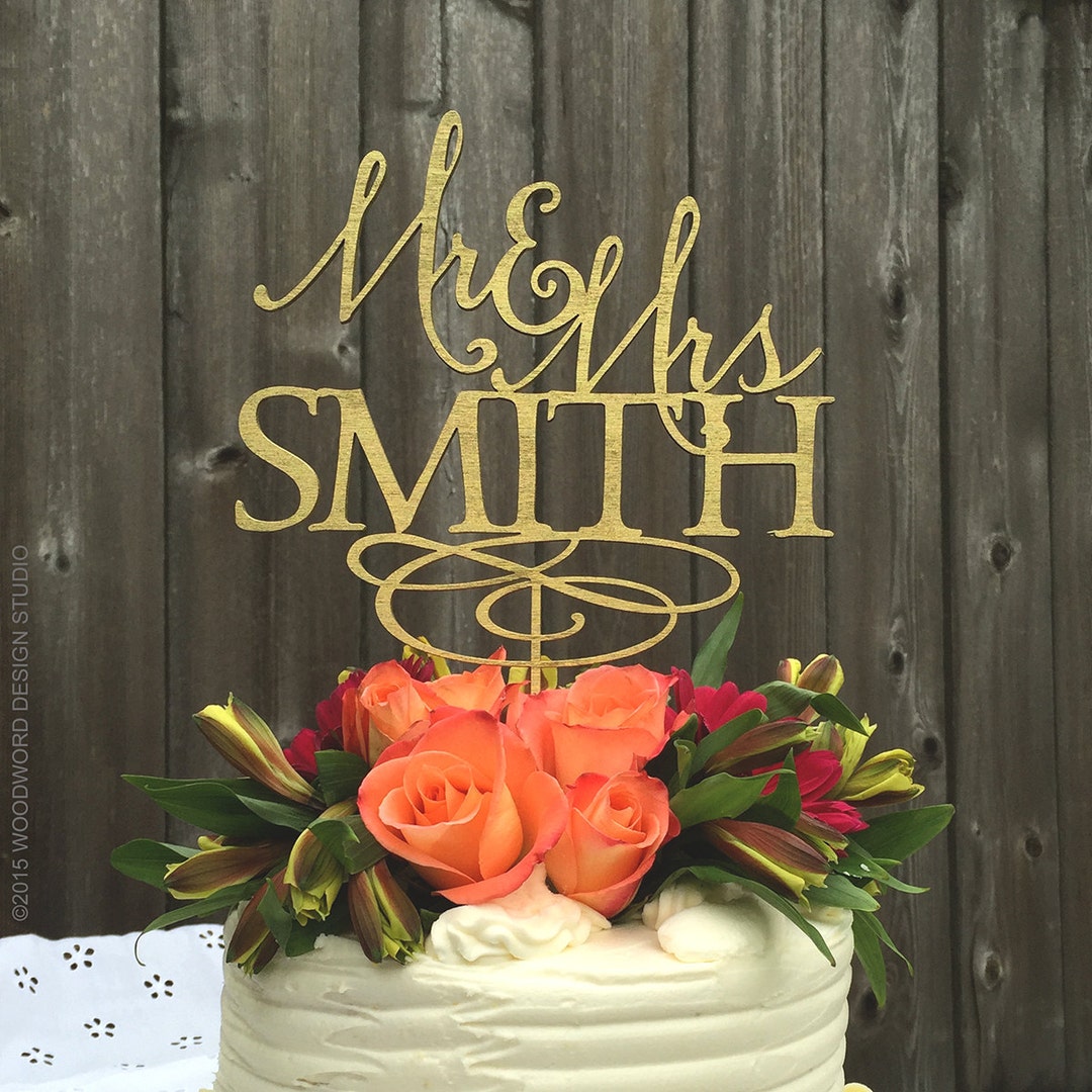 Mr and Mrs Cake Topper Custom Cake Topper for Wedding Cake Etsy