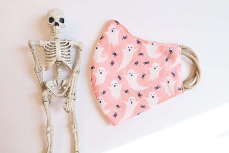 Adult Kids Ghost &amp; Spiders Face Mask // Kids Cotton Reusable - Etsy